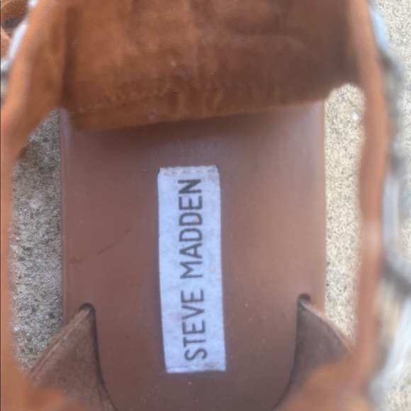 Steve Madden Giaani Brown Fringe Beaded Gladiator Zip Sandals Women's Size 8.5 - Picture 5 of 7